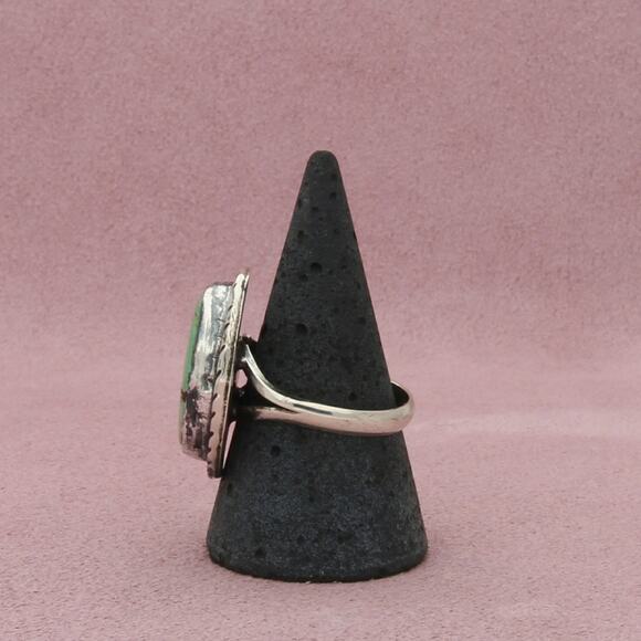 navajo sterling silver vintage braided turquoise ring size 9.5 - Picture 2 of 3